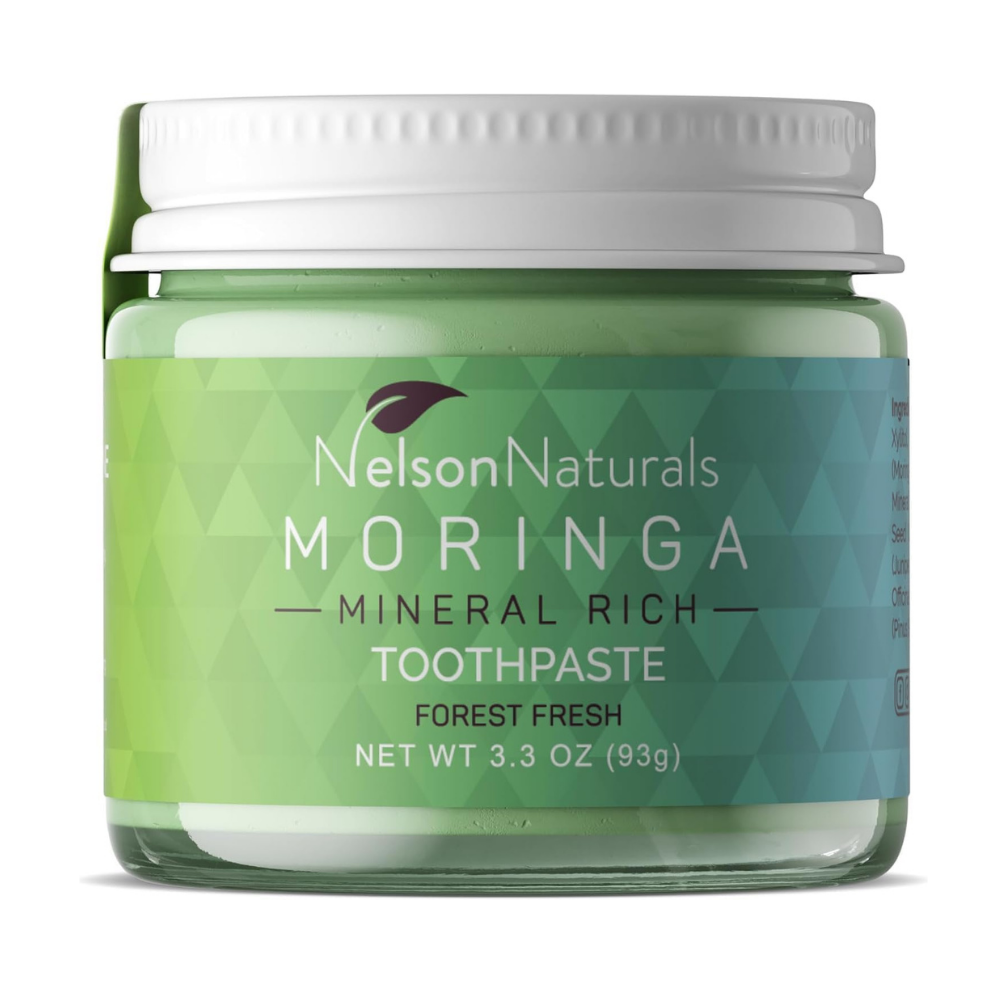 Nelsons Natural Mooring mineral rich toothpaste in forest fresh - 3.3oz jar. 