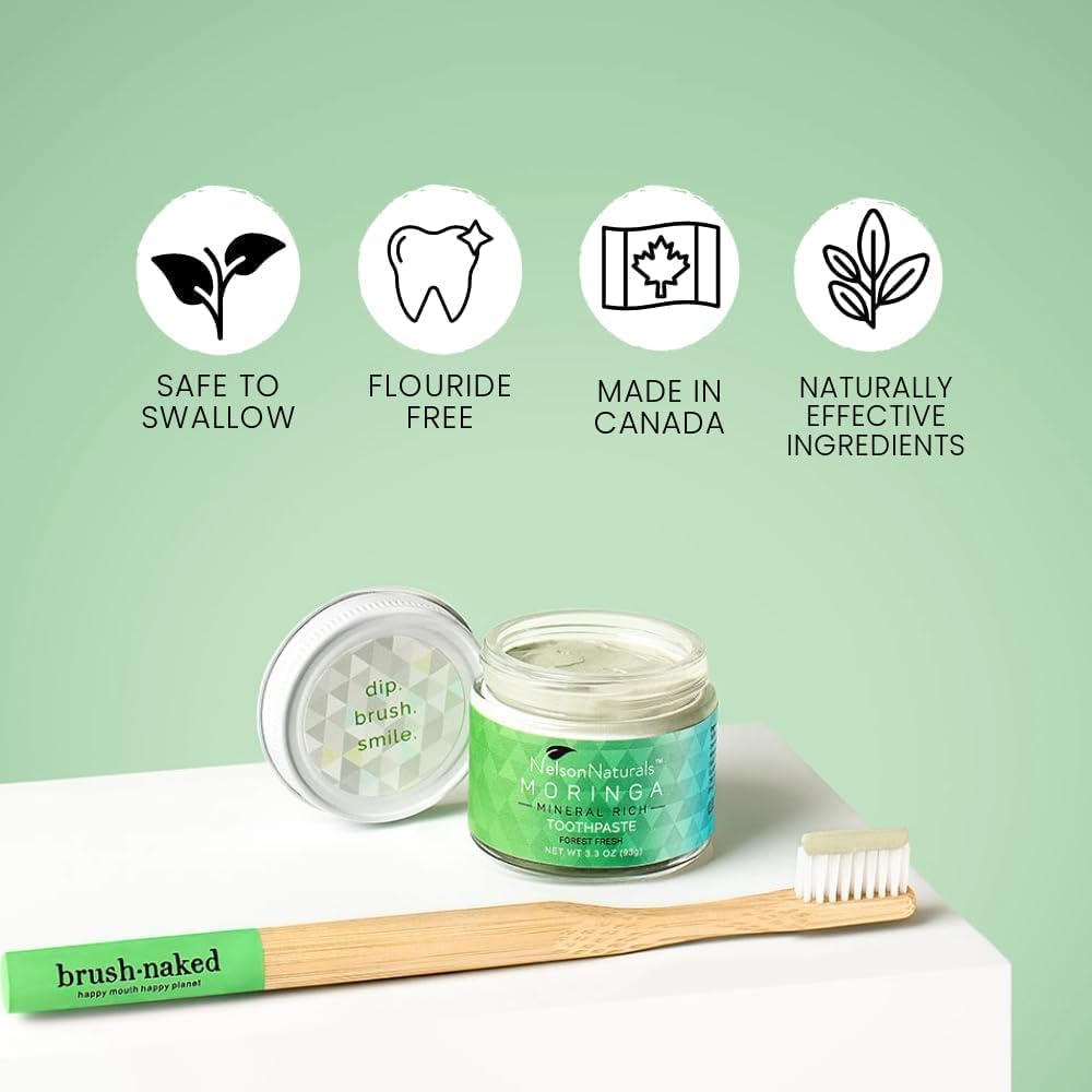 Nelsons Naturals Morning mineral rich toothpaste is safe to swallow, contains natural effective ingredients and made in Canada