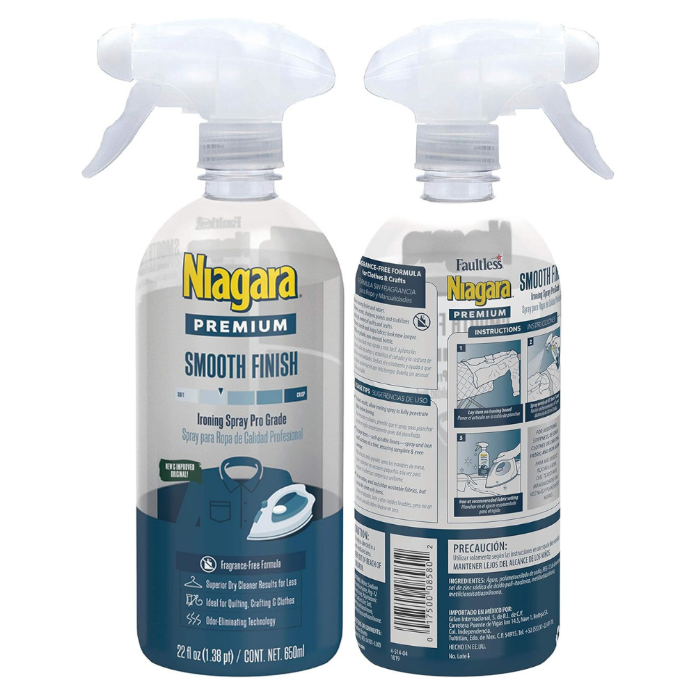 Niagra Premium smooth finish ironing spray pro grade with a fragrance free formula for superior dry cleaning results - 2 pack
