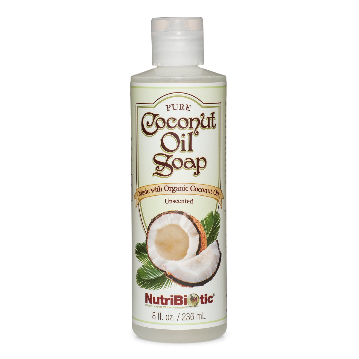 Nutrabolics Pure Coconut Oil Soap | Unscented | 8 Oz (236 ml)