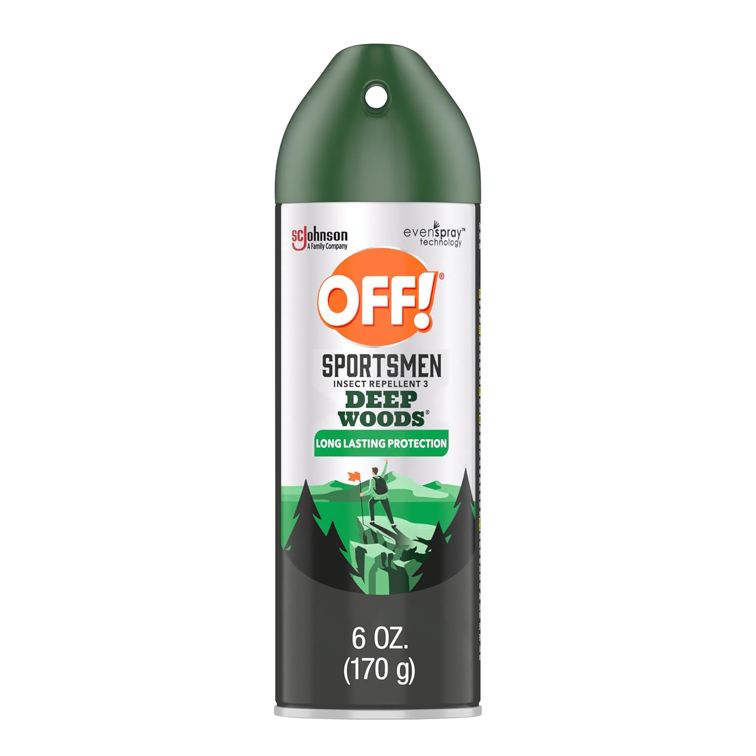 A 6 oz can of OFF! Deep Woods sportsmen insect repellent for long lasting protection. 