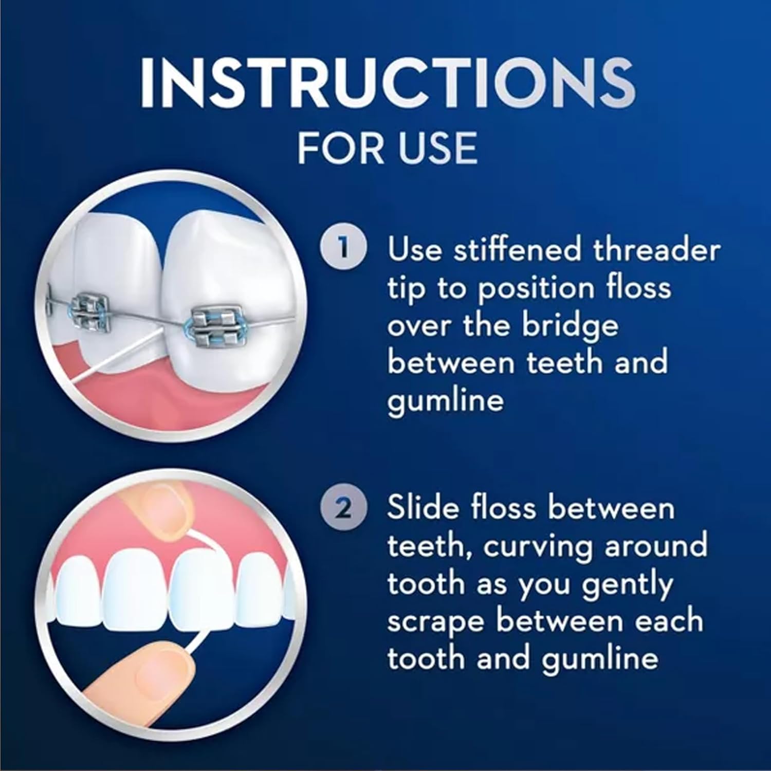 Instructions for using Oral-B Glide Pro-Health dental floss - great dental floss for braces and teeth hygiene 