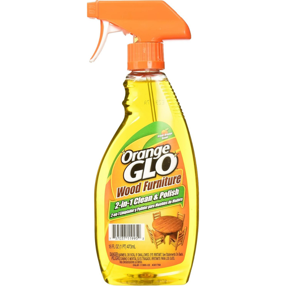 Orange Glo Wood Furniture Cleaner spray bottle , 2-in-1 clean & polish