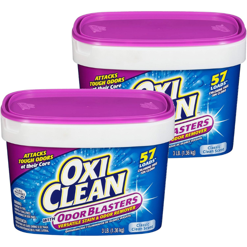 Pack of 2 Oxiclean laundry detergent with odor blasts to tackle versatile stain and odor removers and a classic clean scent. 