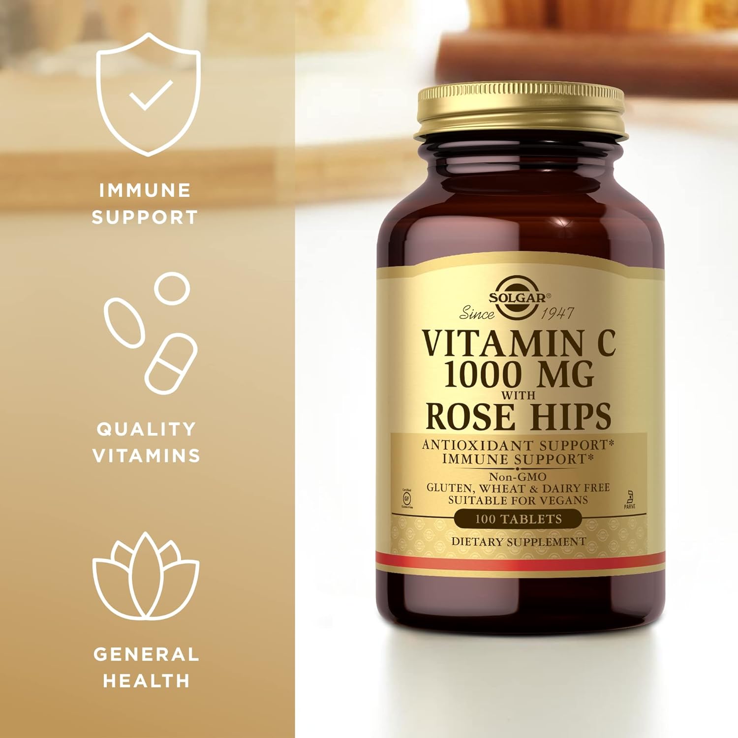 Solgar Vitamin C 1000 mg with Rose Hips | 100 Tablets