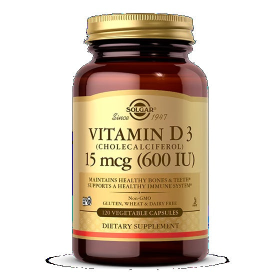 Solgar Vitamin D3 (Cholecalciferol) 600 IU (15 µg) | 120 Vegetable Capsules