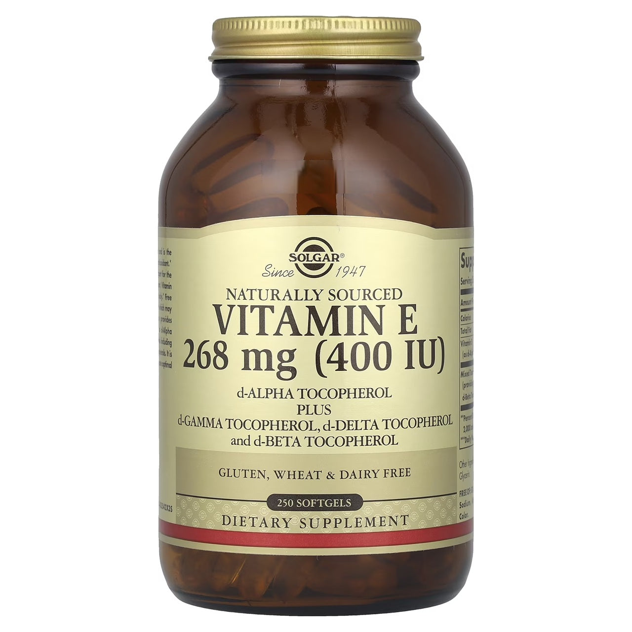 Solgar Vitamin E 268 MG (400 IU) | 250 Softgels