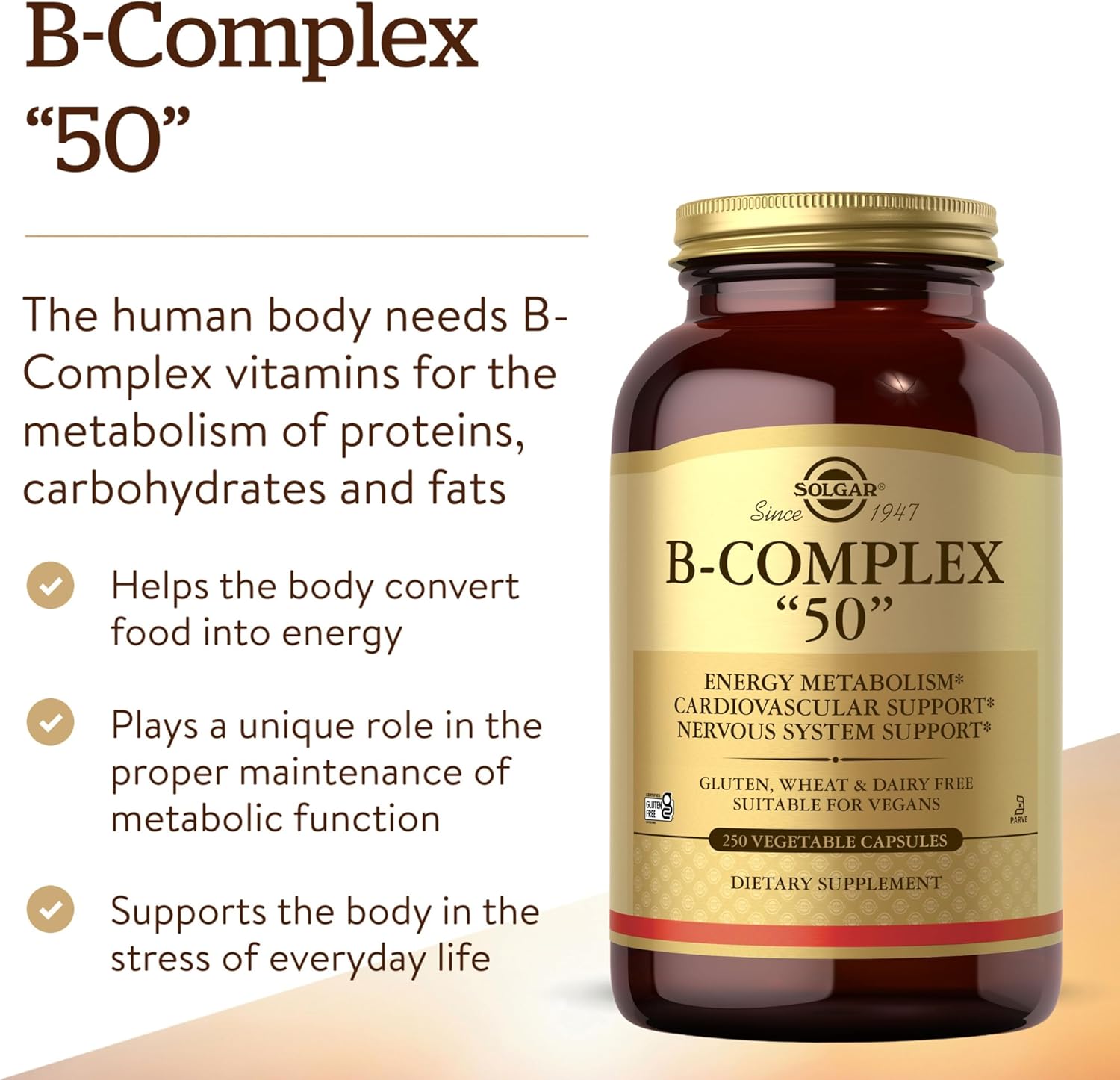 Solgar Vitamin B-Complex 50''  | 250 Vegetable Capsules