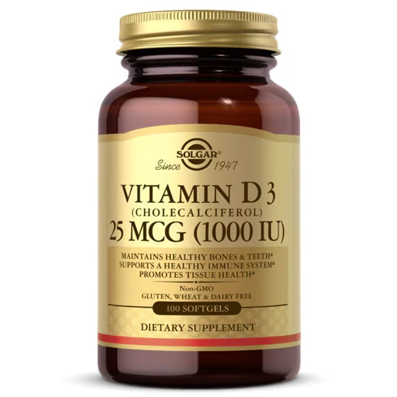 Solgar Vitamin D3 (Cholecalciferol) 25 mCG (1000 IU) | 100 Softgels