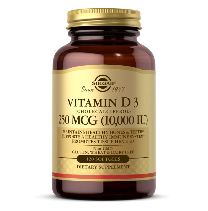 Solgar Vitamin D3 250 MCG 10,000 IU | 120 Softgels