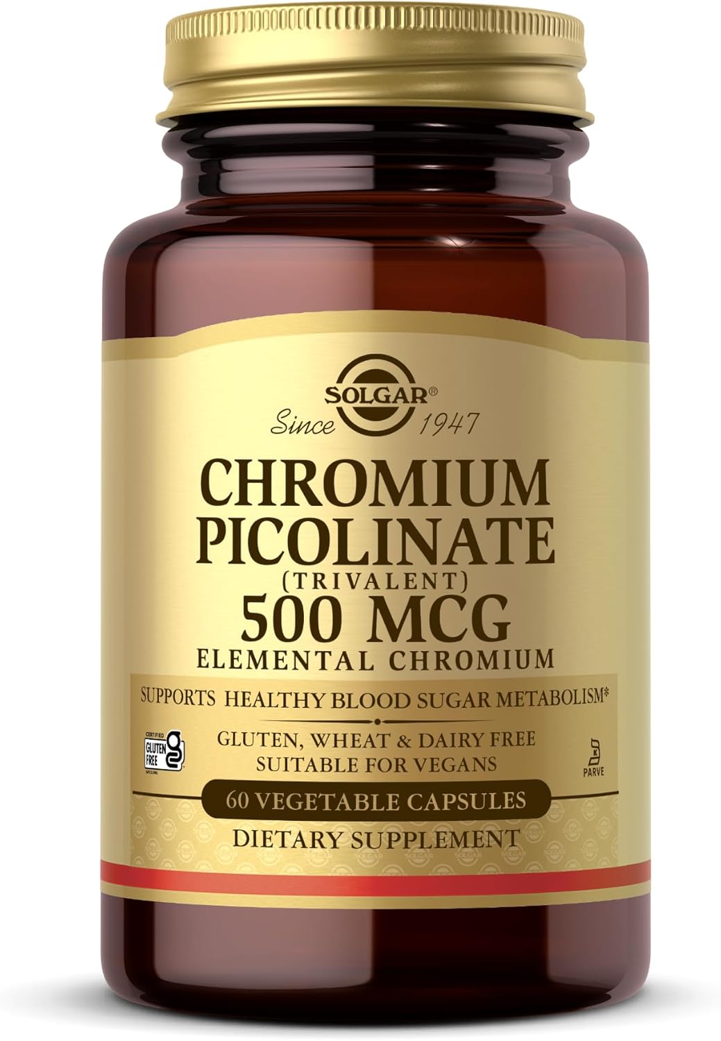 Solgar Chromium Picolinate 500mcg | 60 Vegetable Capsules