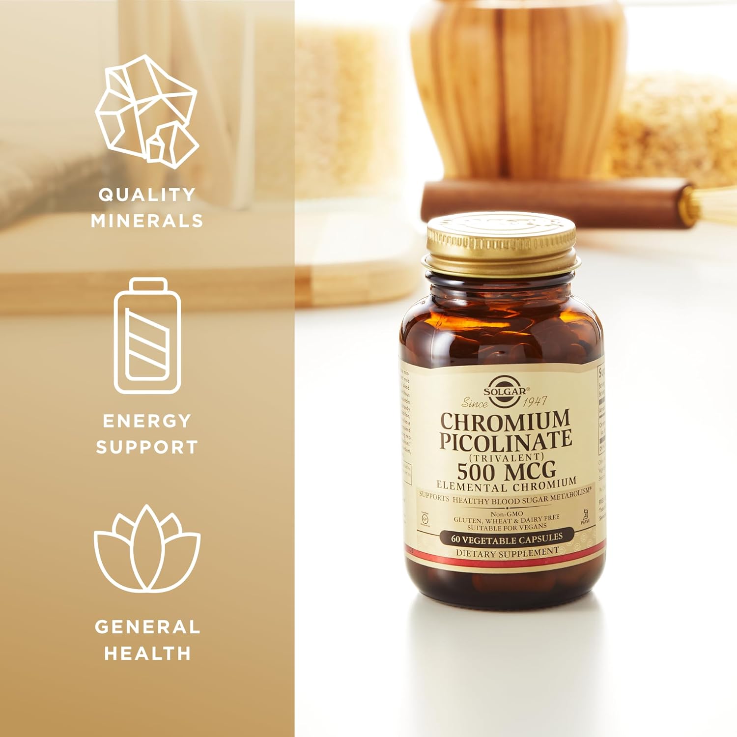 Solgar Chromium Picolinate 500mcg | 60 Vegetable Capsules