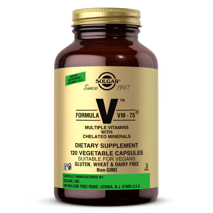 Solgar Formula V (VM-75) Multiple Vitamins with Chelated Minerals | 120 Veggie Caps