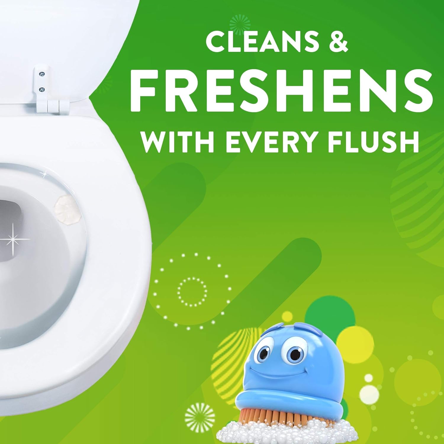 Scrubbing Bubbles cleans & freshens with every flush