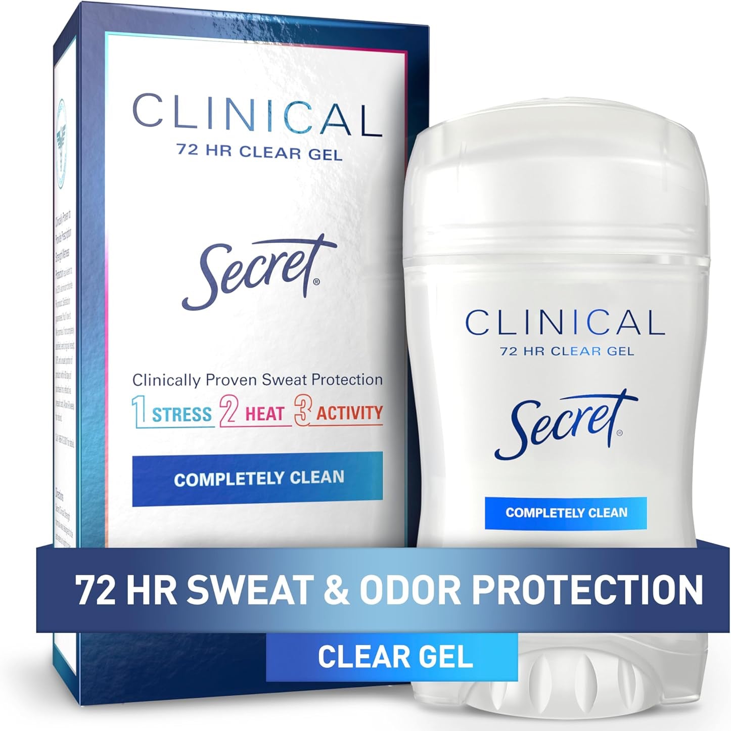 72 hours sweat & odor protection clear gel clinical antiperspirant deodorant - clinically proven sweat protection. 