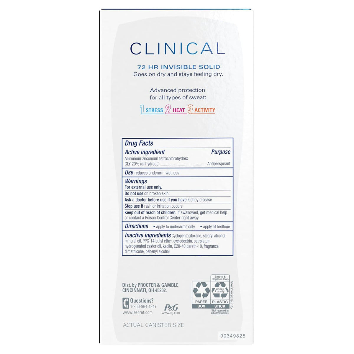 Invisble Solid Secret Clinical Strength | Invisible Solid | 2.6 Oz