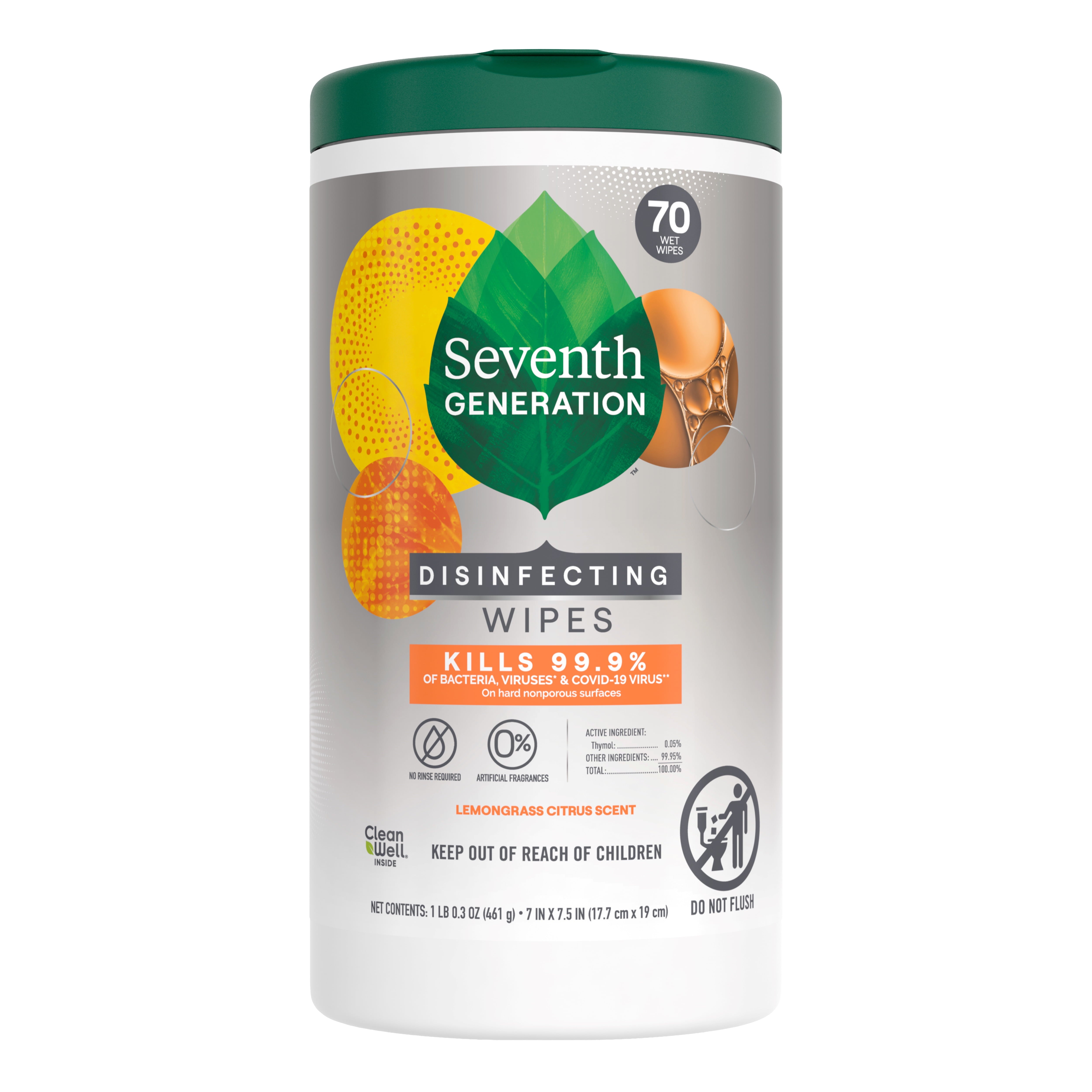 Seventh Generation Disinfecting Wipes | 70 Wet Wipes