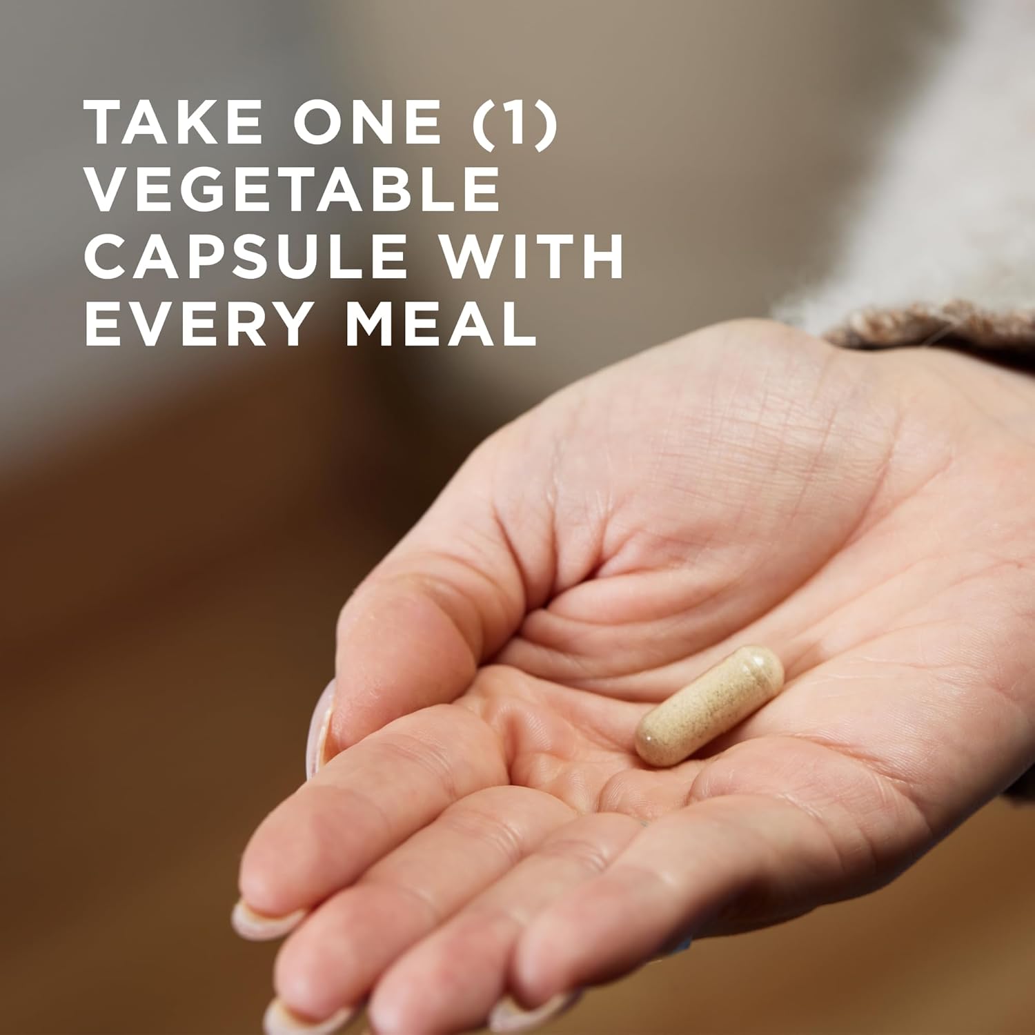 Take 1 solgar digestive complex vegetable capsule with every meal