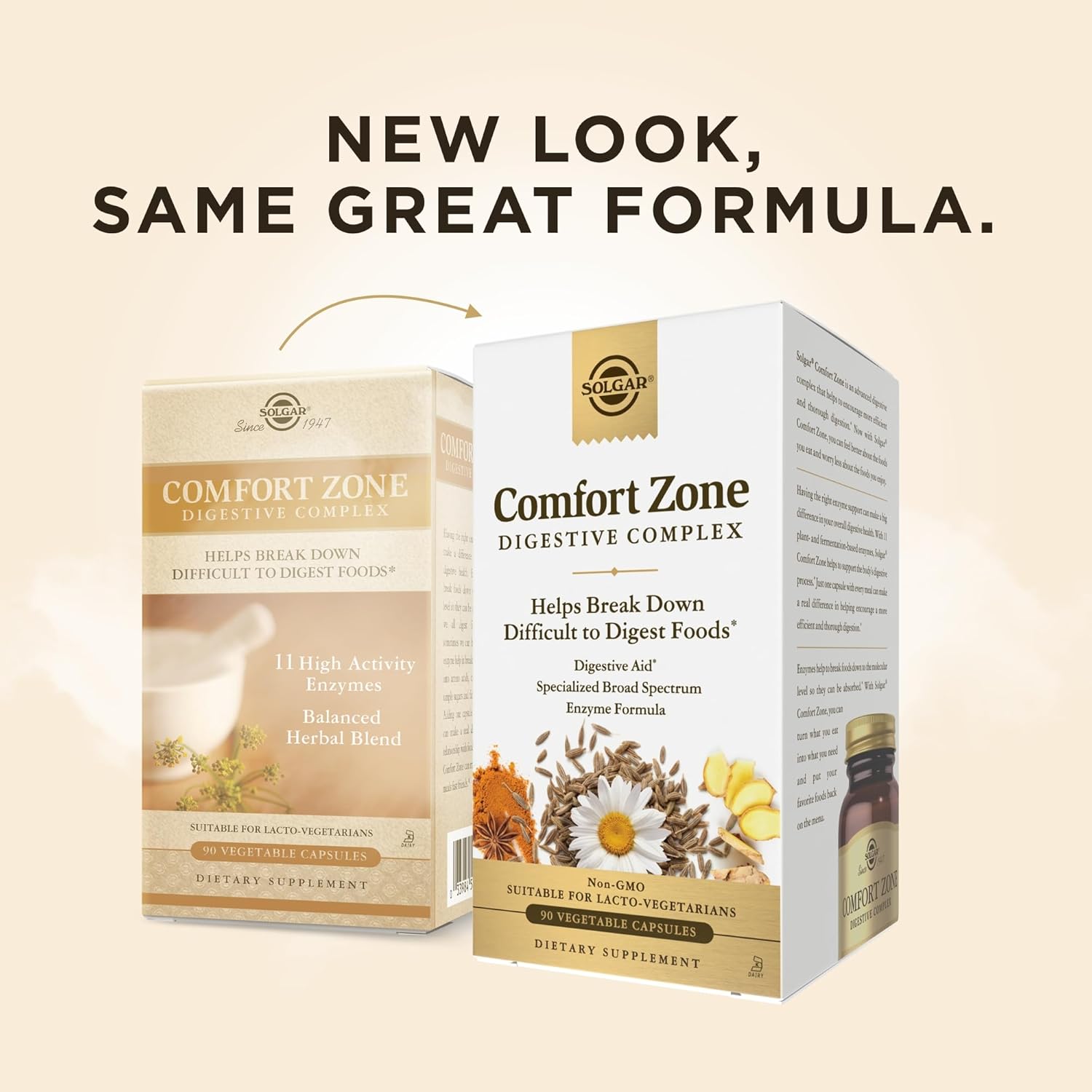 New look for the Solgar digestive complex digestive aid box