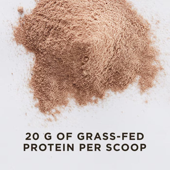 20g of grass fed protein in every scoop of Solgar whey to go grass fed protein powder