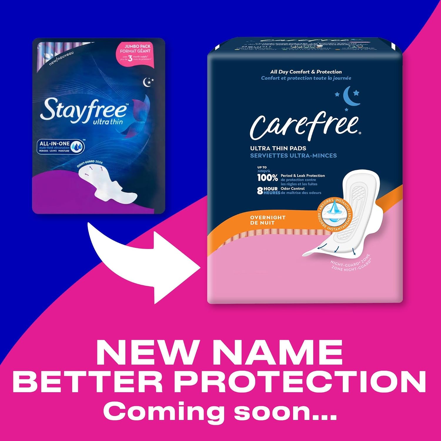 New name, better protection coming for the Stayfree menstrual pads