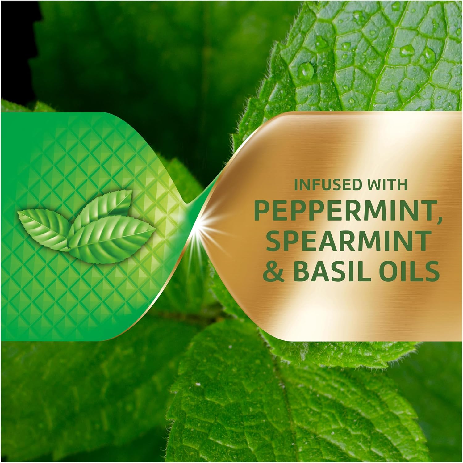 Super Poligrip dentured adhesive crea, is infused with peppermint, spearmint & basil oil. 