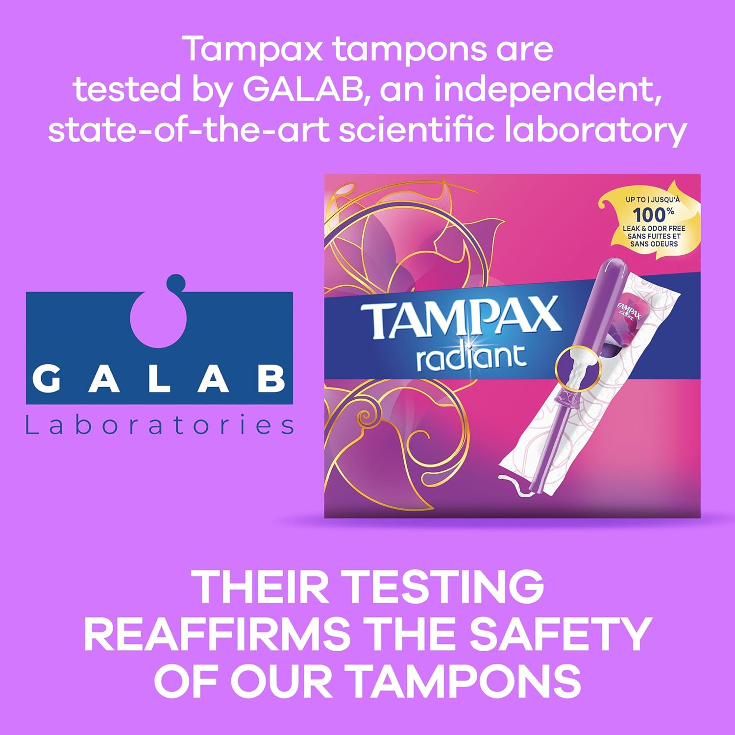 Graphic for Tampax tampons with safety badge