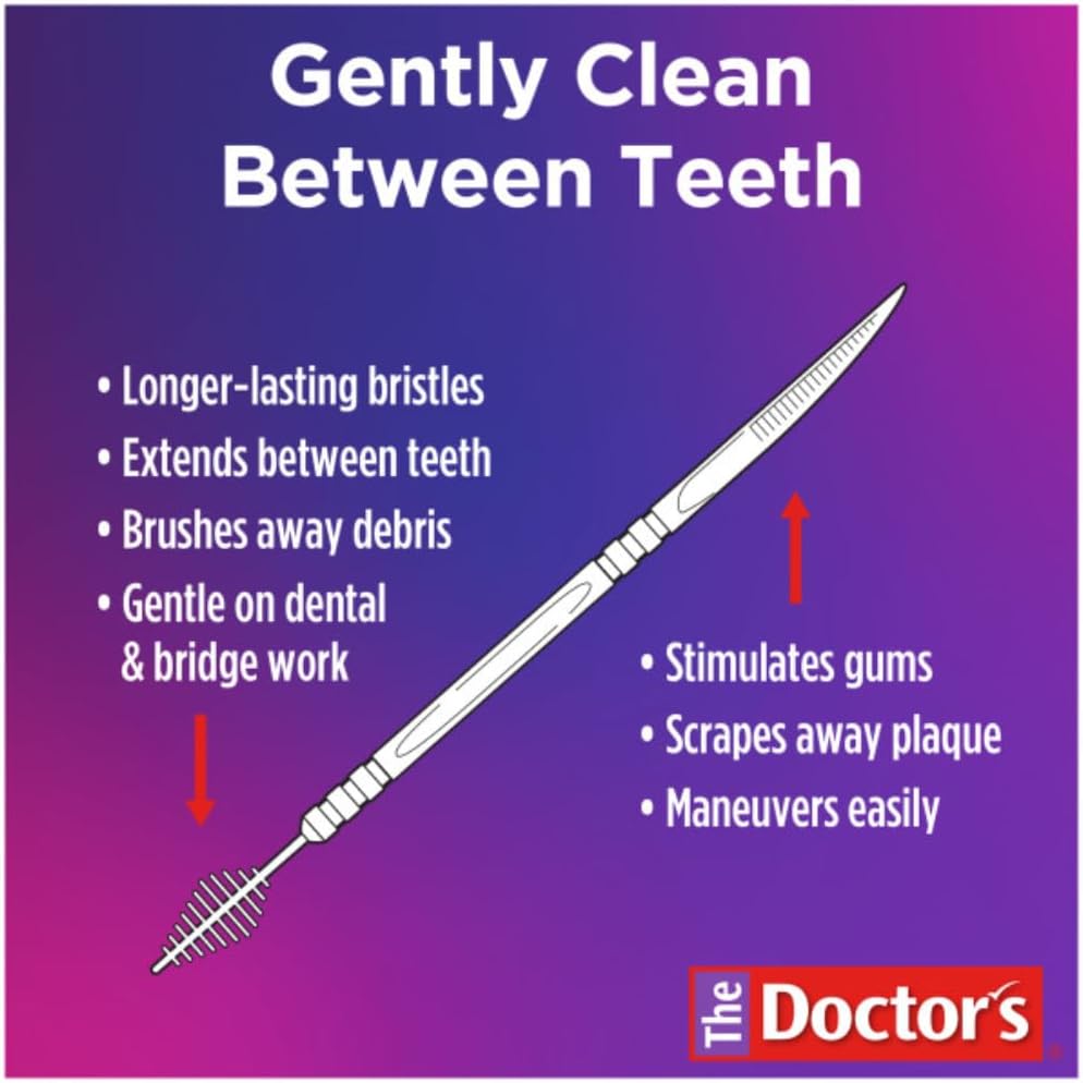 The Doctors Brushpicks interdental toothpicks stimulates gums, scrapes away plaques & is gentle on dental & bridge work