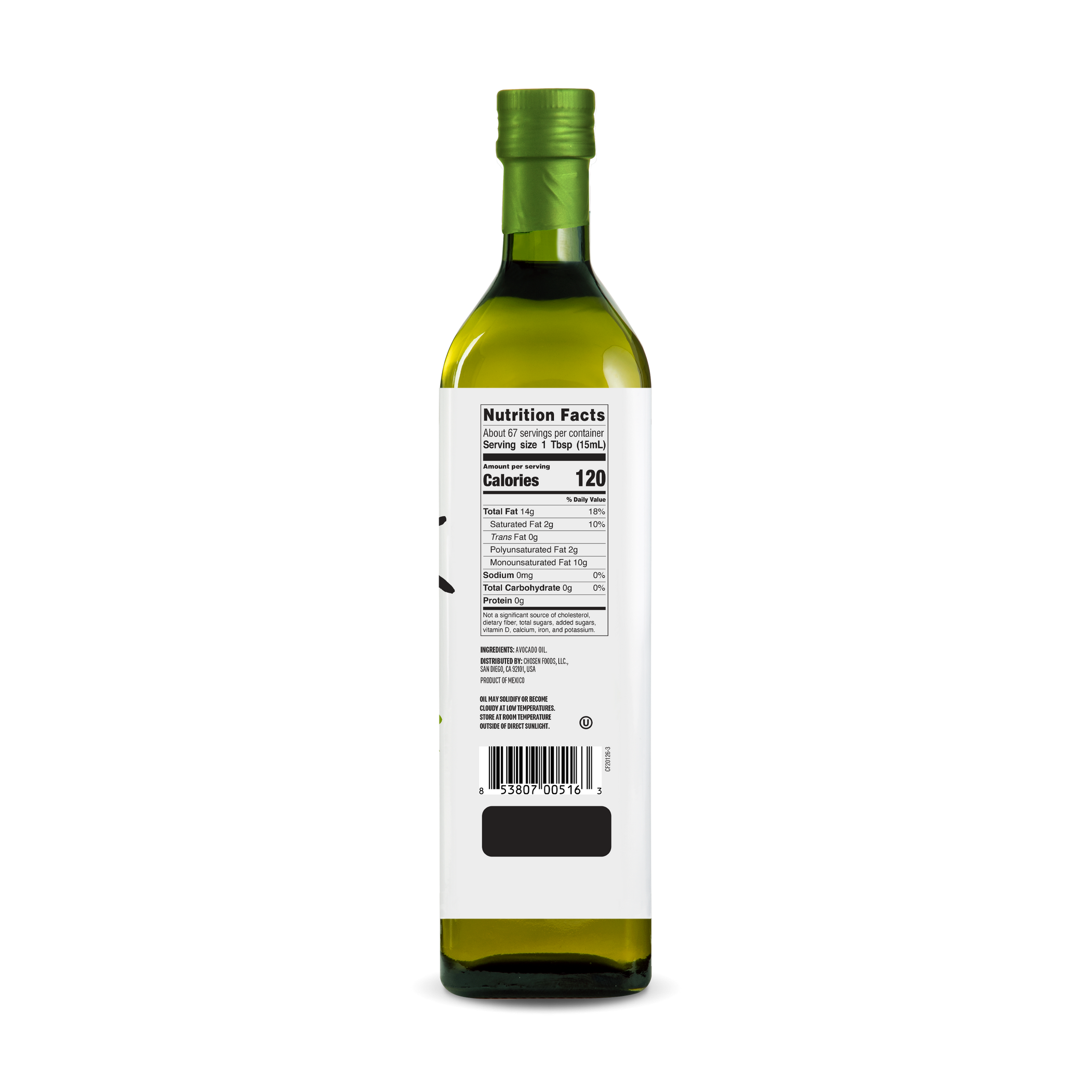 Chosen Foods 100% Avocado Cooking Oil | 1L