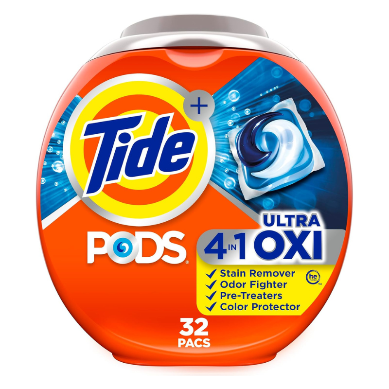 Tide Pods Ultra Oxi Liquid Detergent Pacs, 32 Pods
