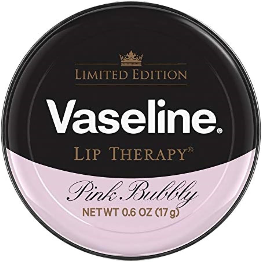 Vaseline Lip Therapy Pink Bubbly tin for chapped lips