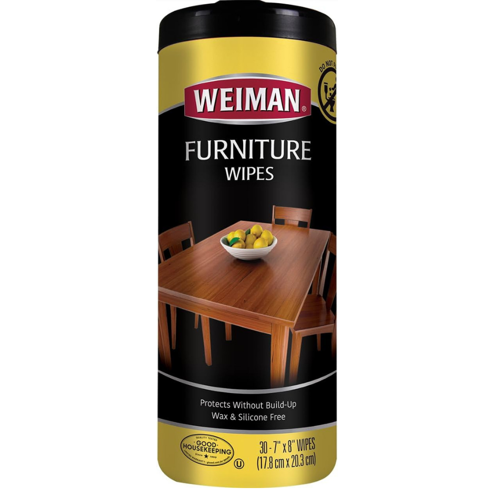 Weiman furniture wipes protects without build-up, wax & silicone free 