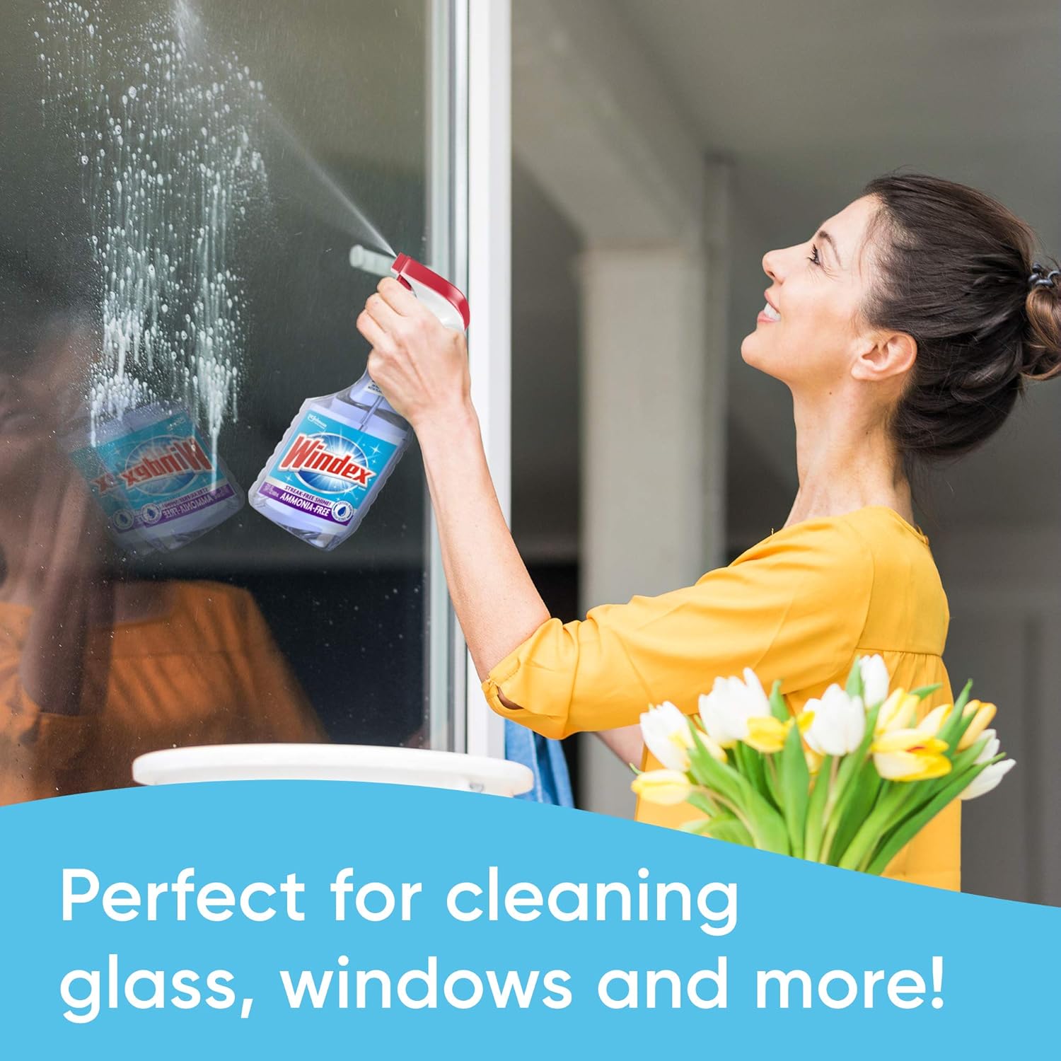 Windex crystal glass cleaner is perfect for cleaning glass, windows and more, with its ammonia formula ensuring streak free cleans. 