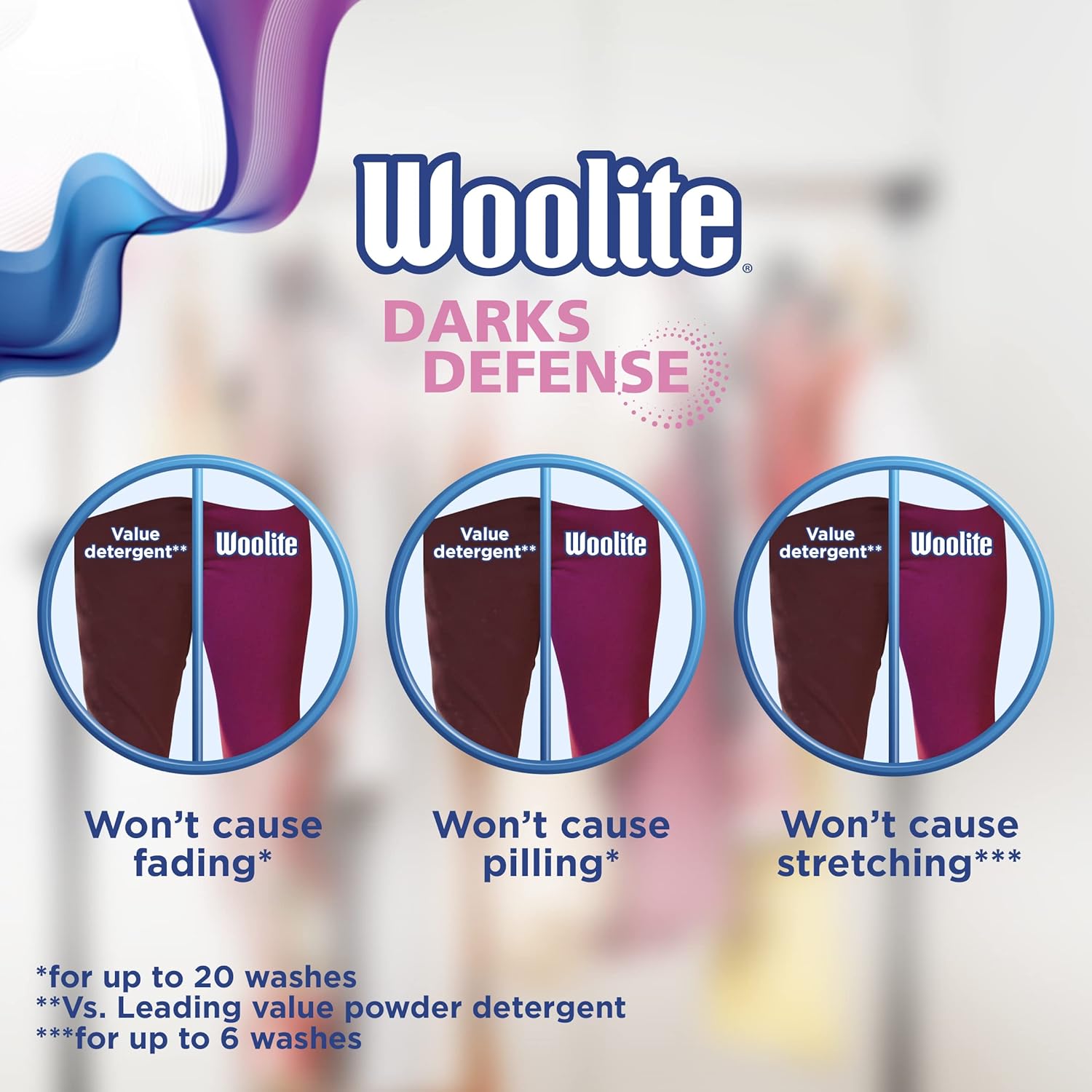 Woolite dark defense liquid laundry detergent won't cause fading, piling to stretching. 