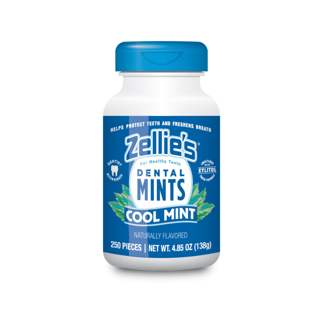 Zellies Xylitol Sugar Free Cool Mint Breath Mints | Non-Gmo, Low-Calorie, Gluten Free, Vegan & Kosher Mints (250 Count - Pack Of 1)