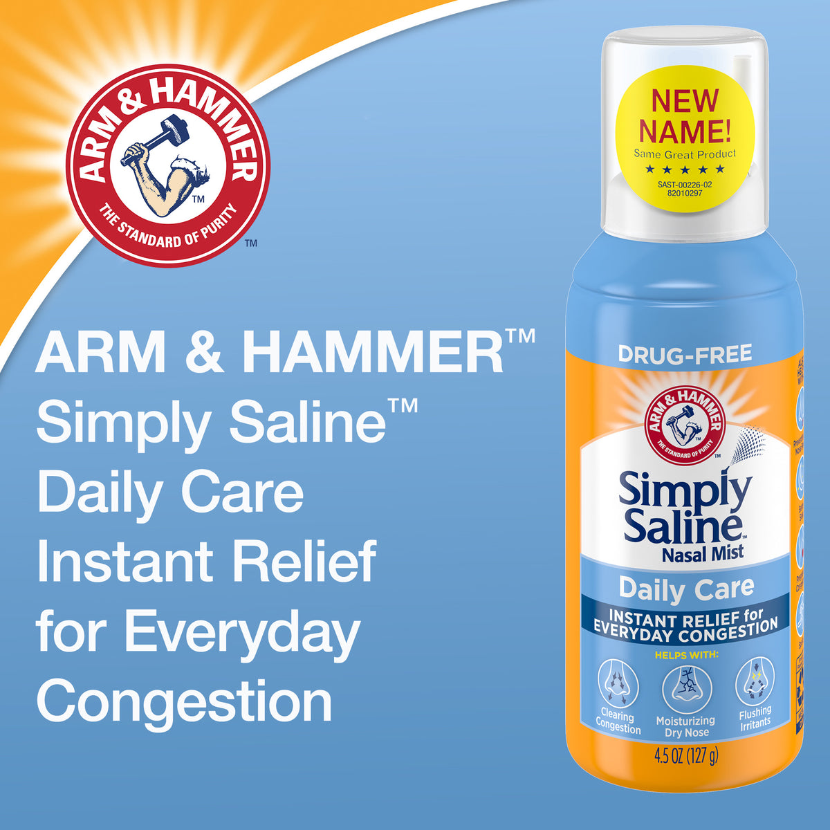 Arm & Hammer Simply Saline Adult Nasal Mist | 1.6 Oz (45 g)