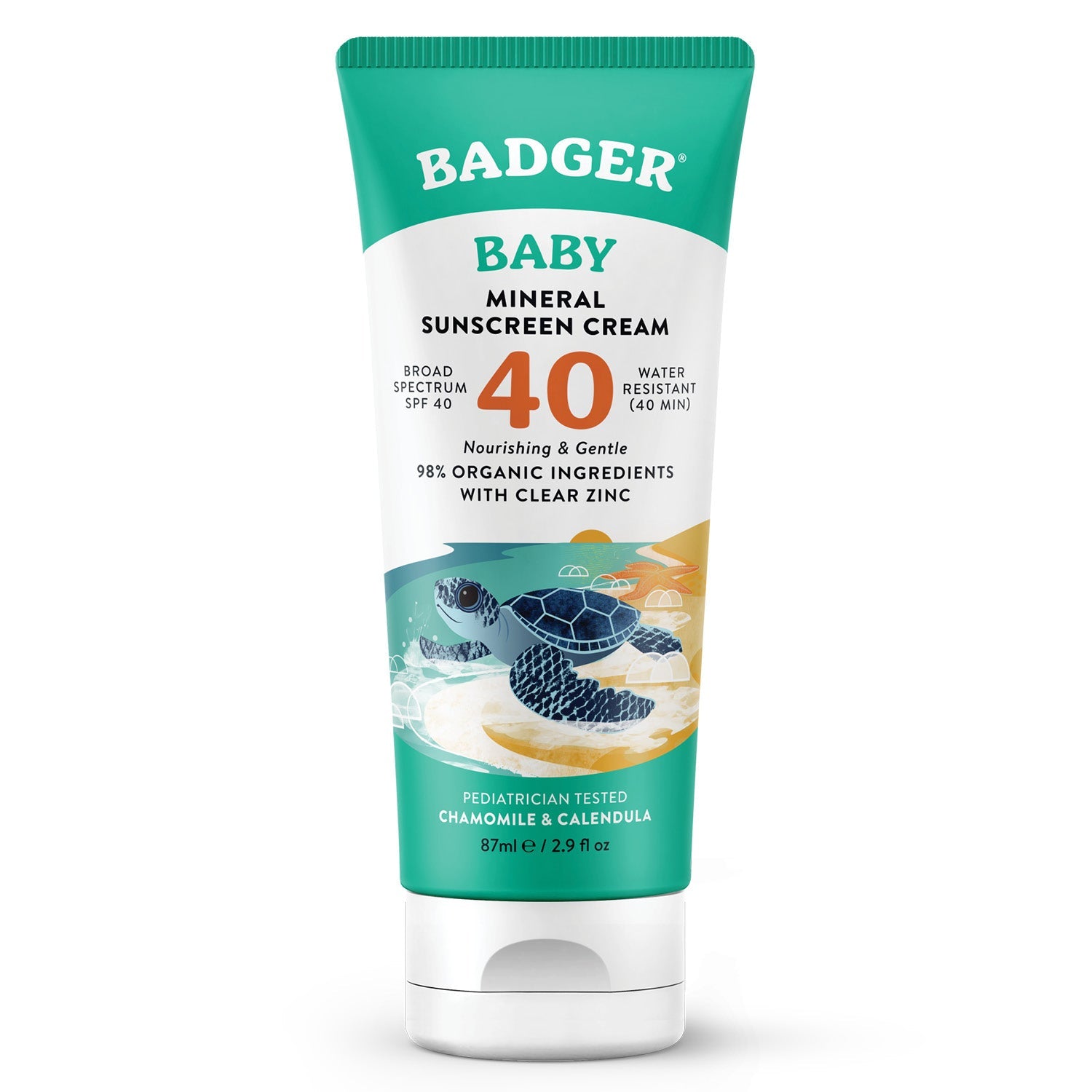 Badger Baby Mineral Sunscreen Cream - SPF 40 | 2.9 Oz (87 ml)