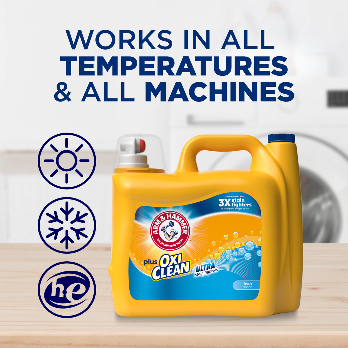 Arm & Hammer Laundry Detergent Plus OxiClean Stain Fighters | 158.6 Oz | 122 Loads