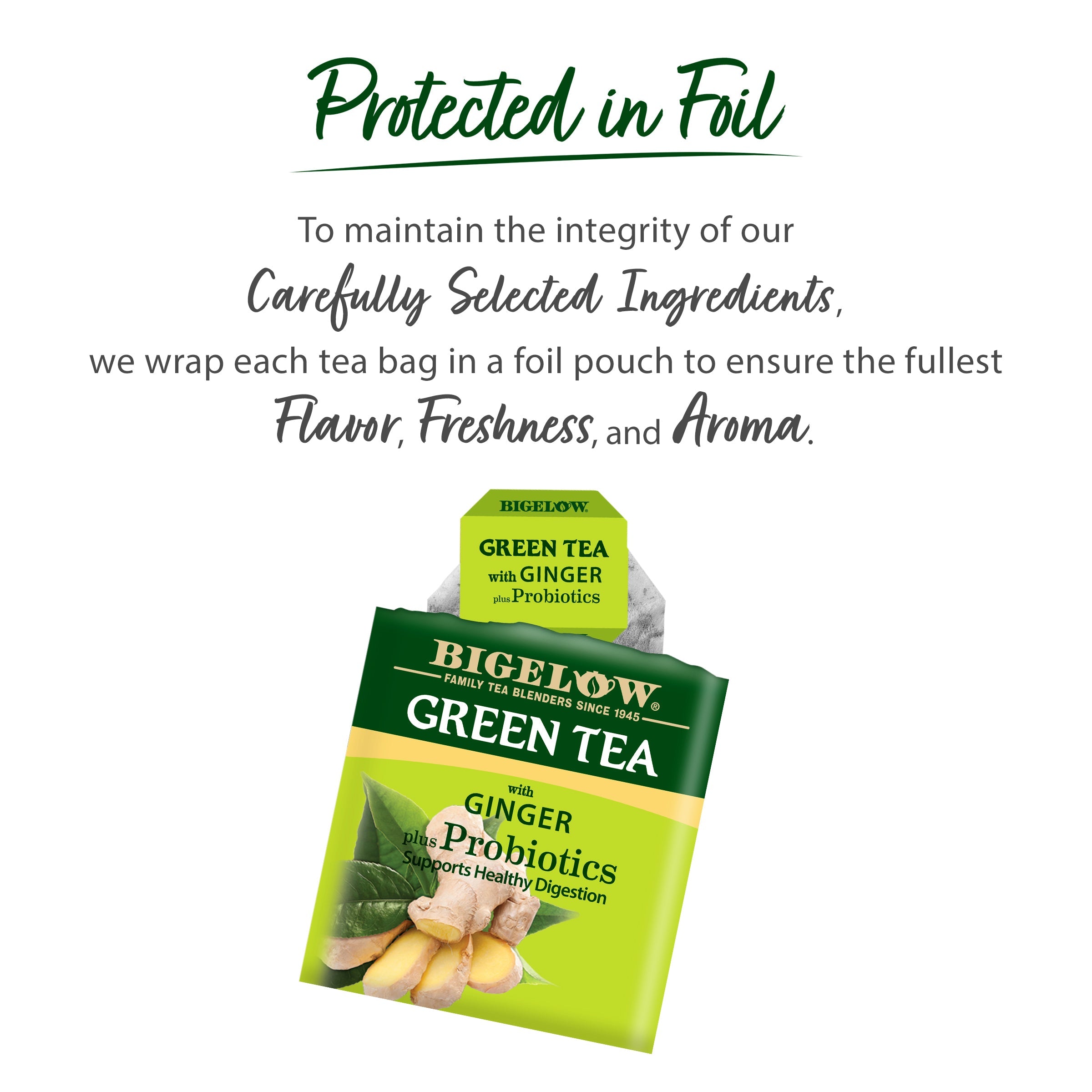Bigelow Green Tea with Ginger Plus Probiotics | 18 Tea Bags