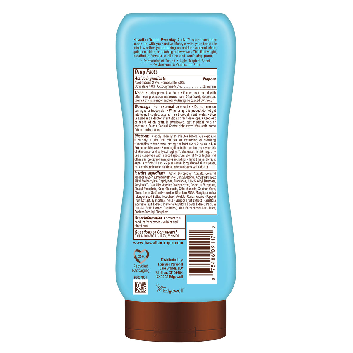 Hawaiian Tropic Sport Sunscreen Lotion Everyday Active SPF 50 | 8 Oz (236 ml)