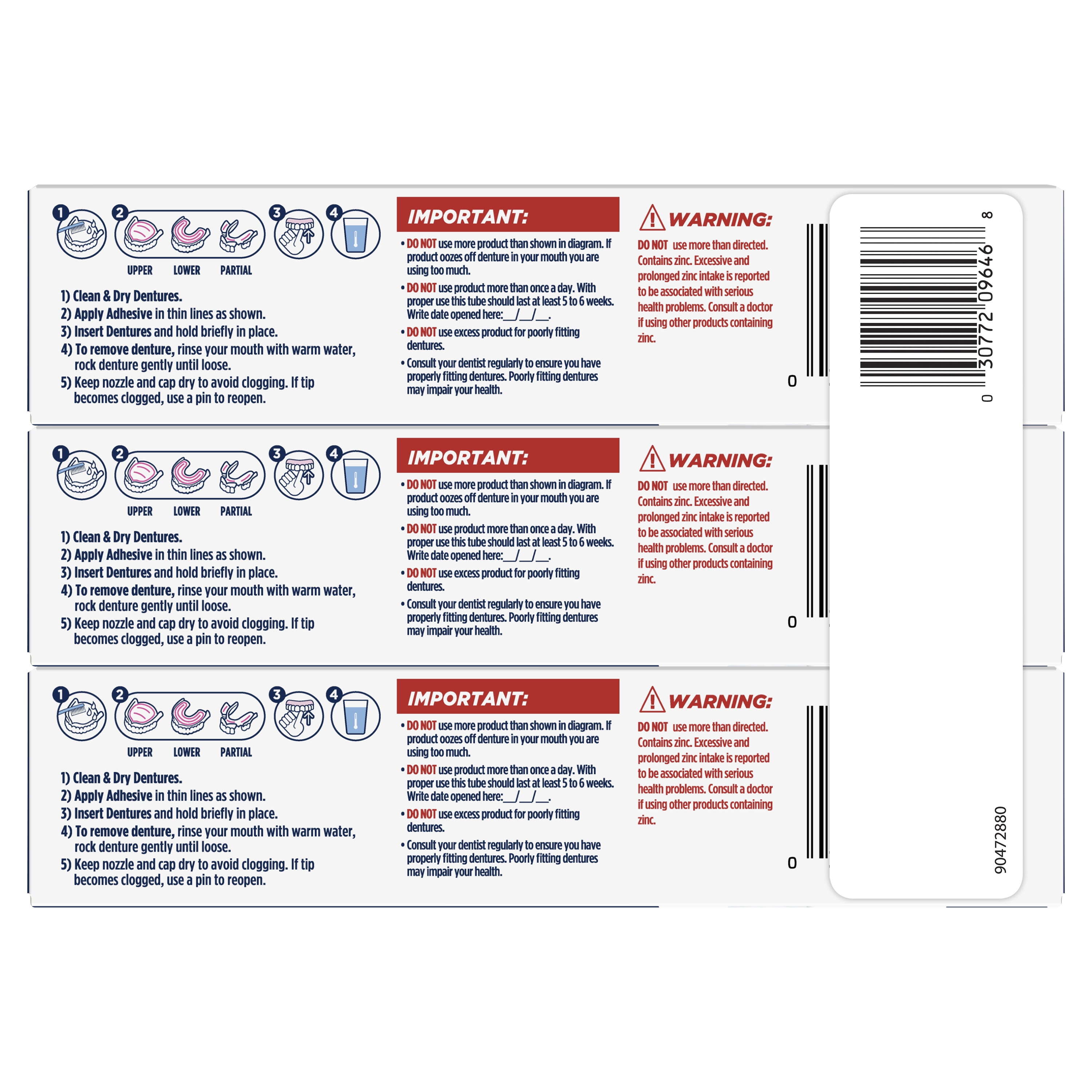 Fixodent Professional Ultimate Denture Adhesive Cream | 1.8 Oz (51 g) | Pack of 3