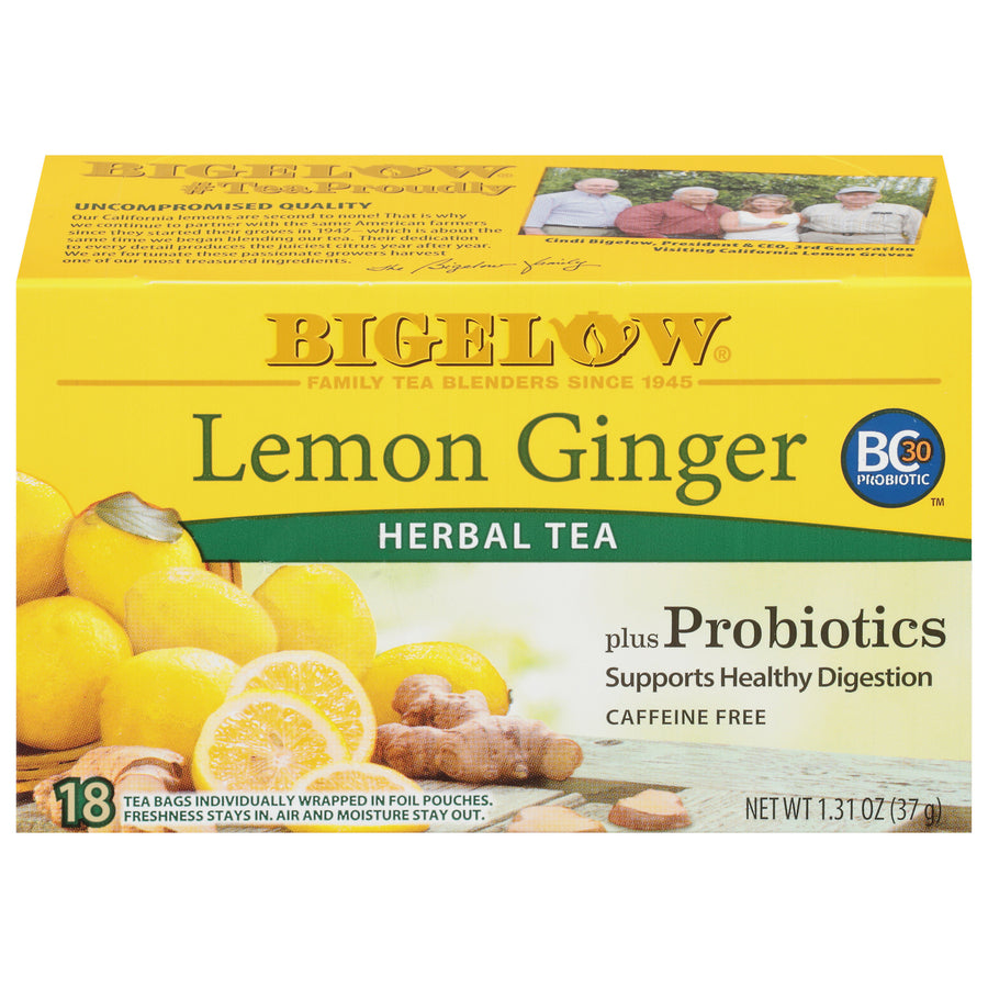 Bigelow Lemon Ginger Herbal Tea | 18 Tea Bags