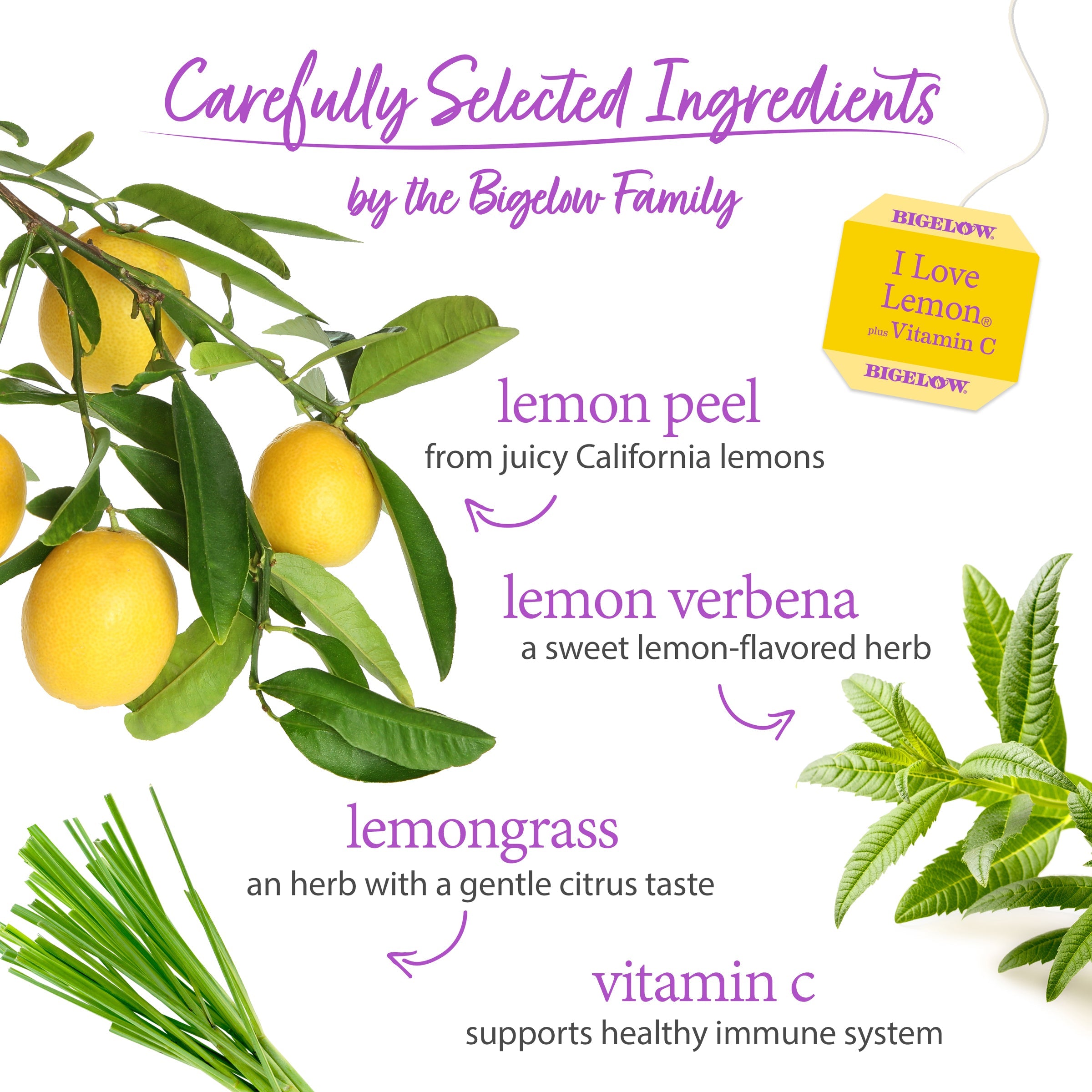 Bigelow I Love Lemon Herbal Tea | 20 Tea Bags