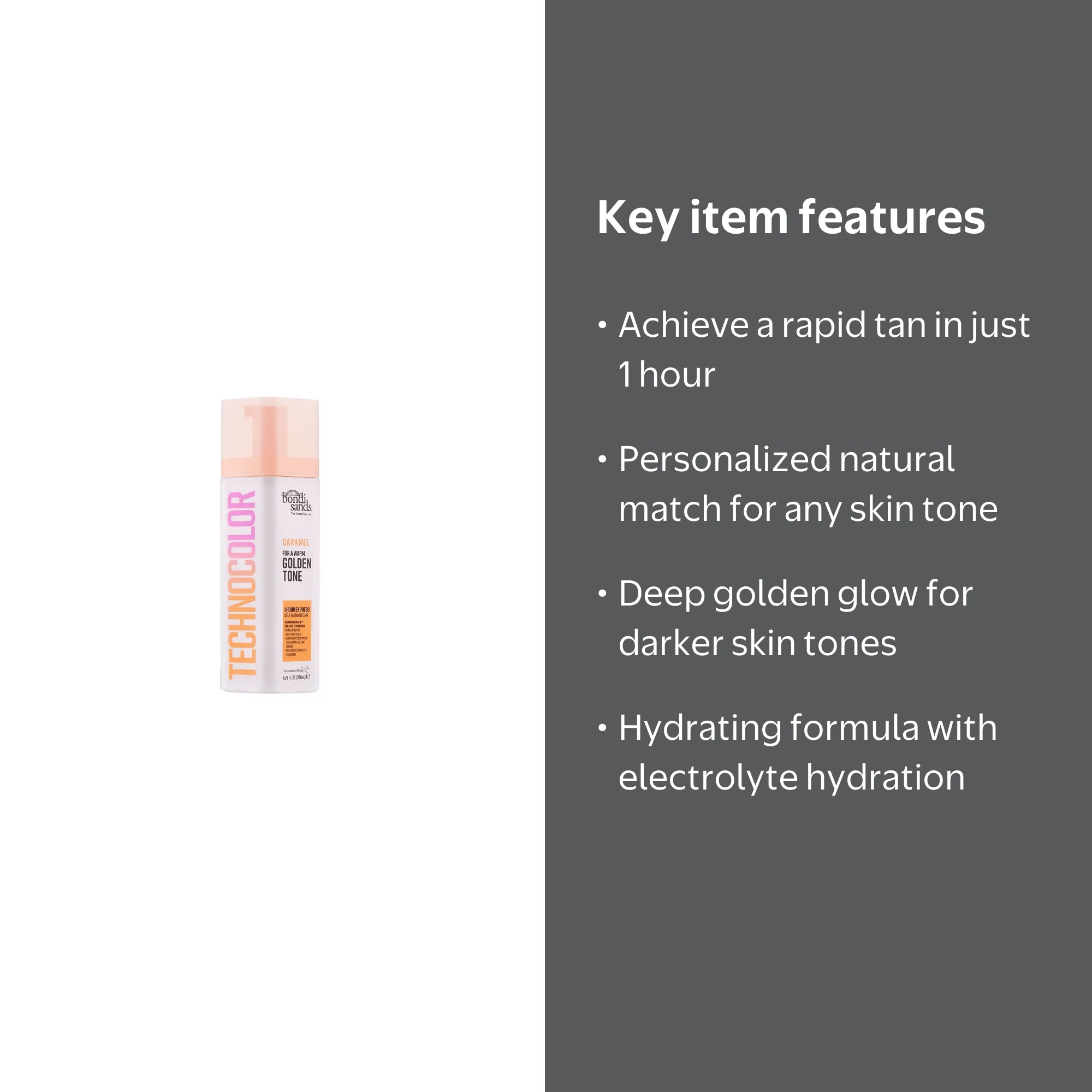 Bondi Sands Technocolor 1-Hour Express Self-Tanning Foam | Caramel | 200 ml