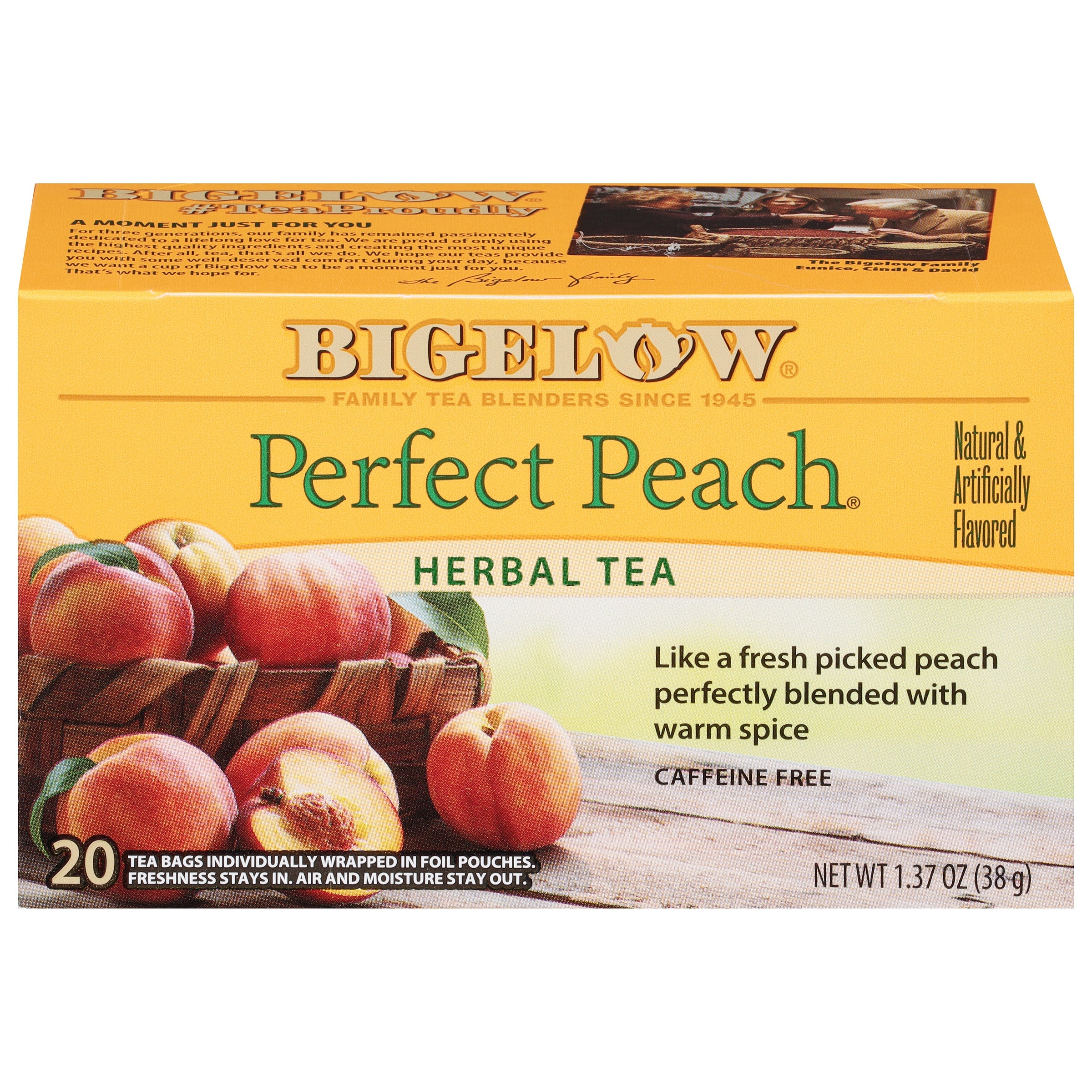 Bigelow Perfect Peach Herbal Tea | 20 Tea Bags
