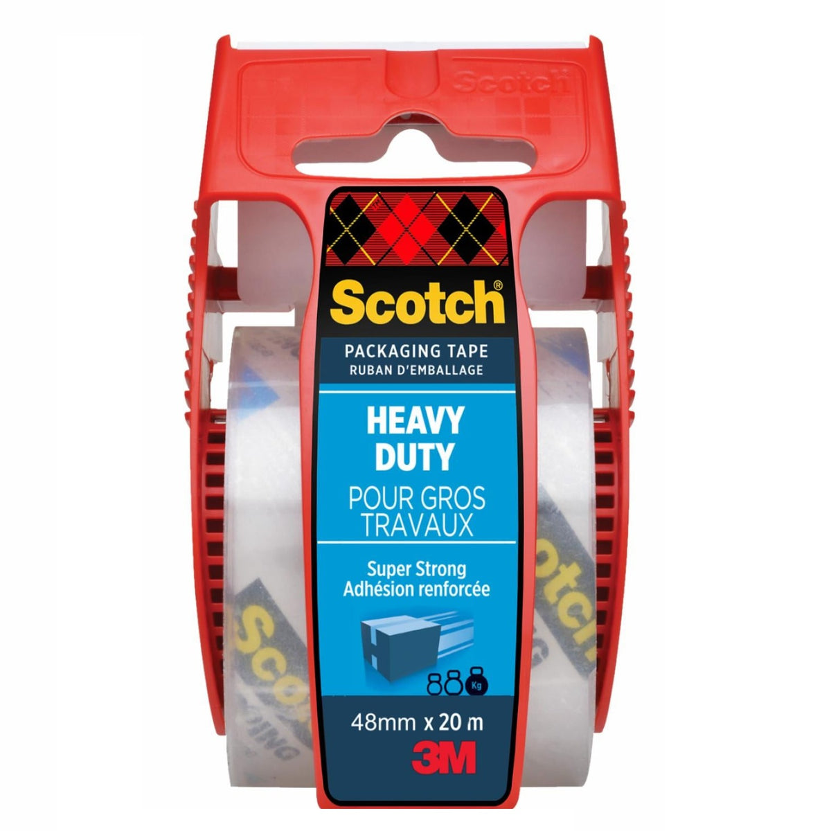 Scotch Packaging Tape Extra Resistant in Hand Dispenser Transparent | 1 Roll | 48 mm x 20 m