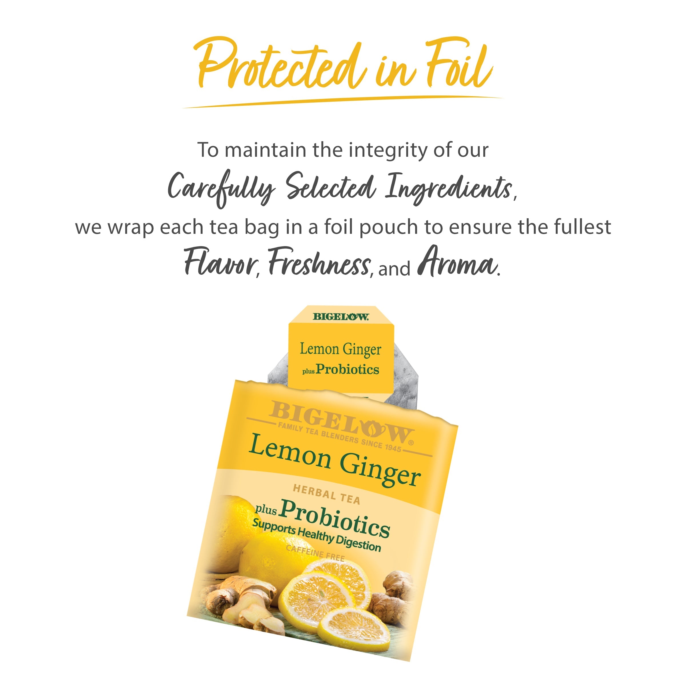 Bigelow Lemon Ginger Herbal Tea | 18 Tea Bags