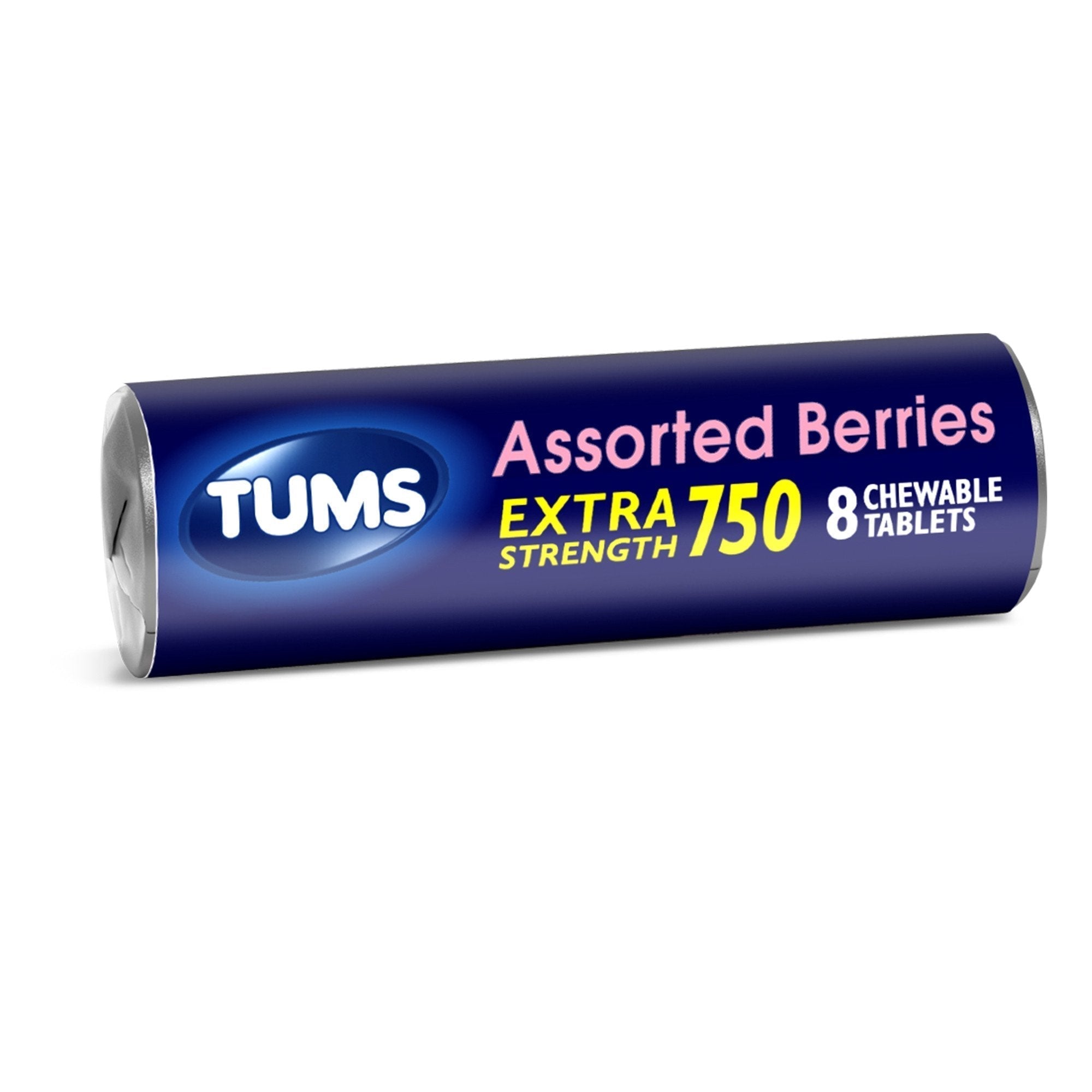 Tums Antacid Assorted Berries Extra Strength 750 mg | 8 Chewable Tablets